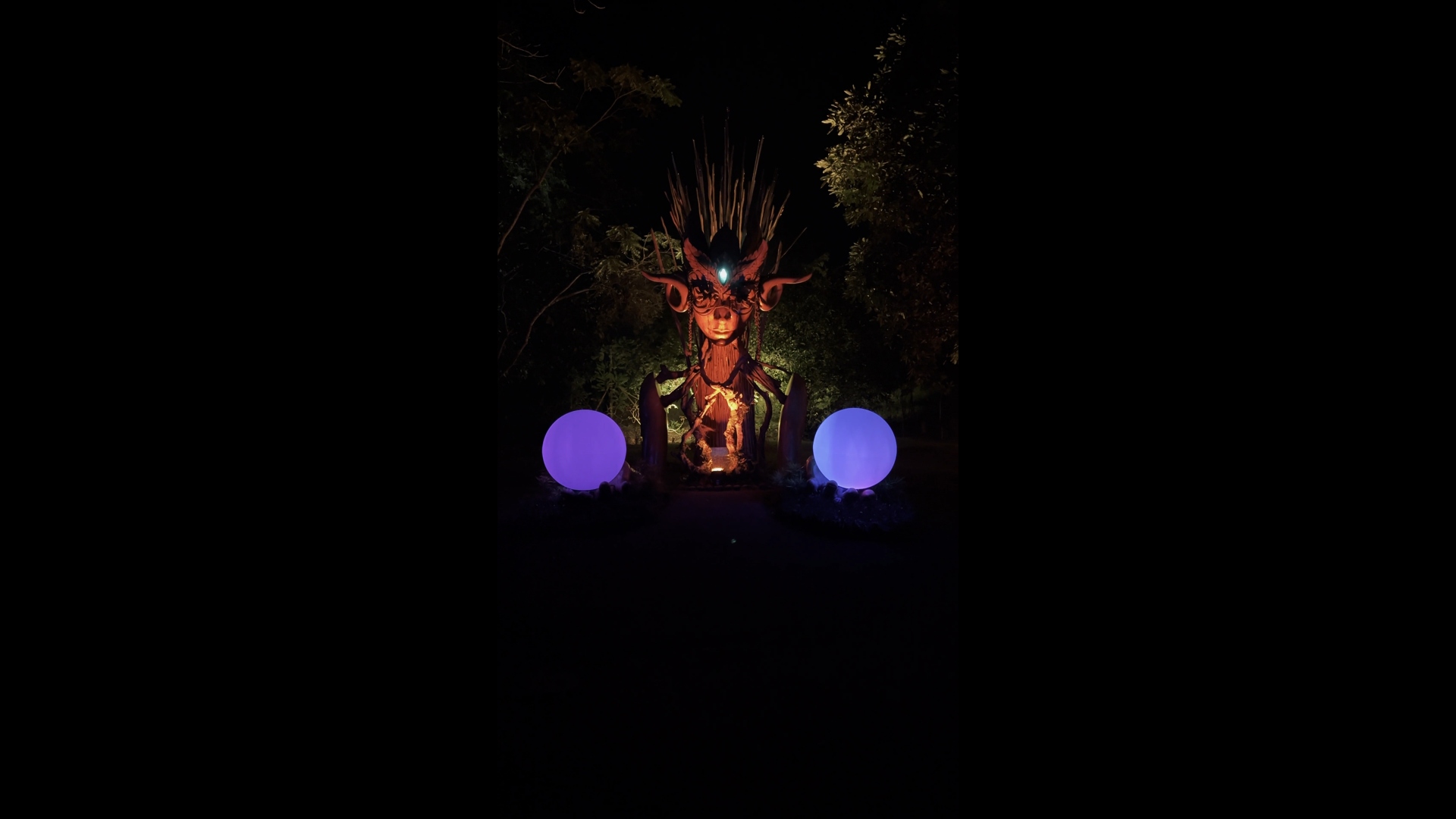 Kriya installation at night.