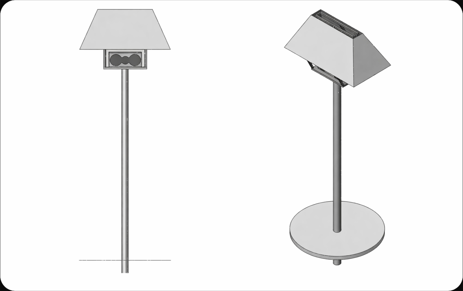 Custom speaker pillar structures — architectural drawing